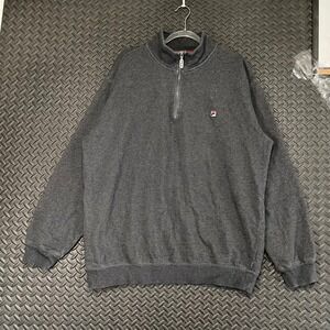 Vinatge Y2K Fila Gray Quarter Zip Pullover‎ Sweater Men's Size Large Casual Wear